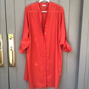 SOLD- DKNYC Orange Polyester Dress 1X